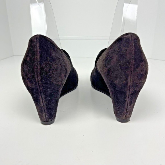 Stuart Weitzman Wedges Womens Size 8 Brown Suede Loafers Sleek Striking‎ Modern - Picture 3 of 8